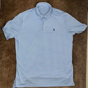 Light Blue and White Striped, Ralph Lauren, XL Polo